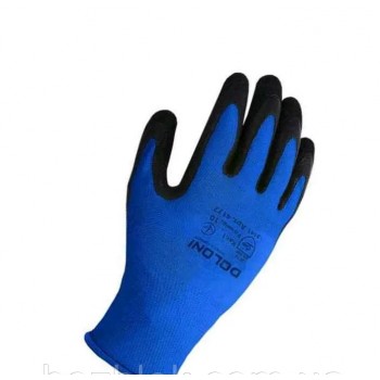 Перчатки трикотаж.синие с латекс. покр, неполный облив 10 размер